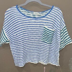 Sundance Blue and White Striped Crop Top